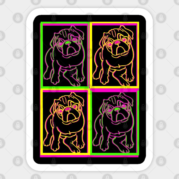 Pug Lovers  Popart Sticker by heathengirl64